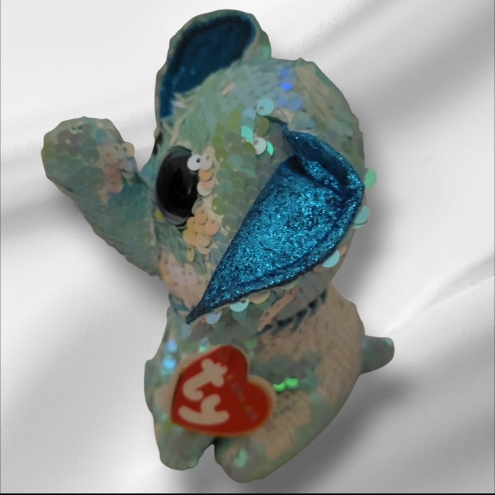 Ty Beanie Boo Flippable Stuart The Elephant With Reversible Sequins Bling 7" - Picture 7 of 11